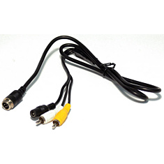 4Pin uros - 2xRCA uros+virta naaras